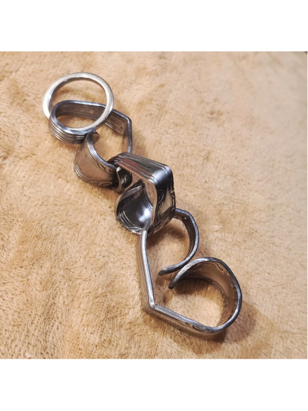 Triple heart Keychain Silverwear Accessory Handmade